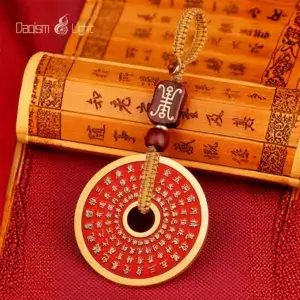 Daoism Light brass Jin Guang Zhou Big Dipper coin charm with double-sided engraved design