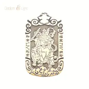 Daoism Light solid brass Zhao Gongming tiger token pendant necklace