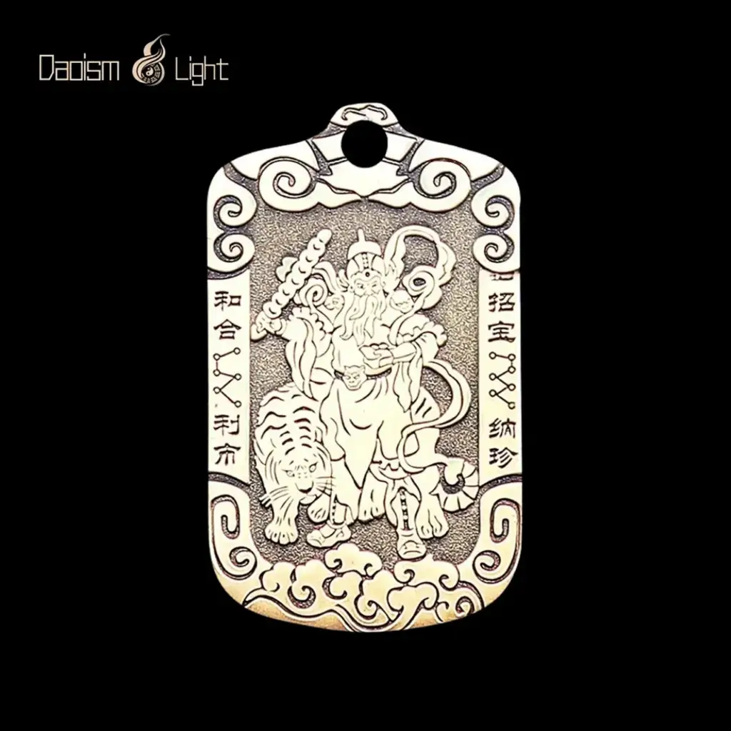 Daoism Light solid brass Zhao Gongming tiger token pendant necklace